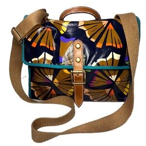 Fossil Top Handle Satchel Convertible Crossbody Colored Pencil Shavings Print